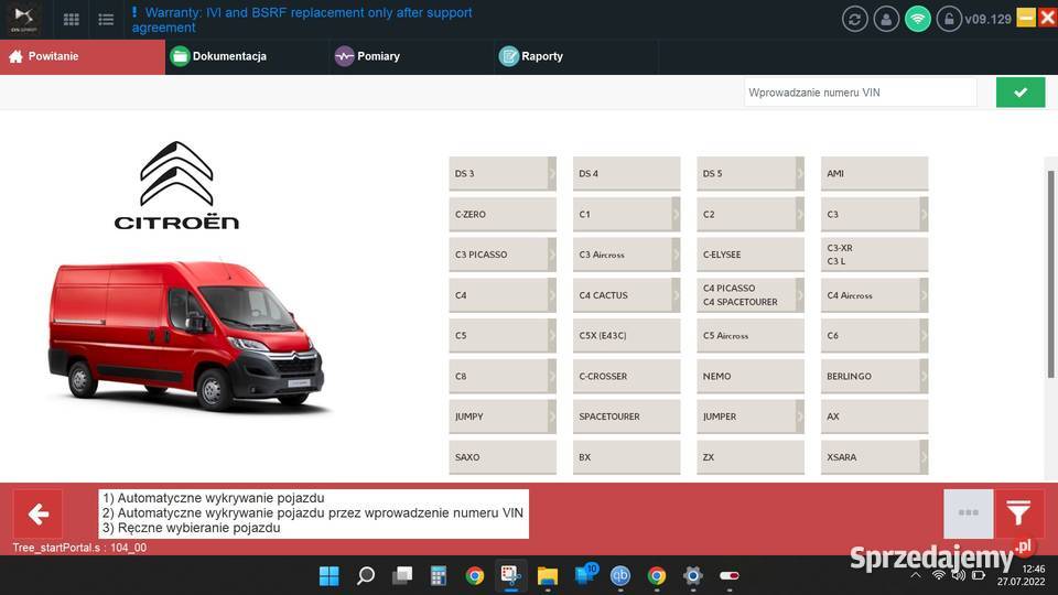 Diagbox 9129 BEZ Wirtualnej maszyny Citroen