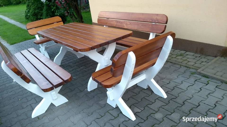 Meble ogrodowe drewniane stoły Tokarnia