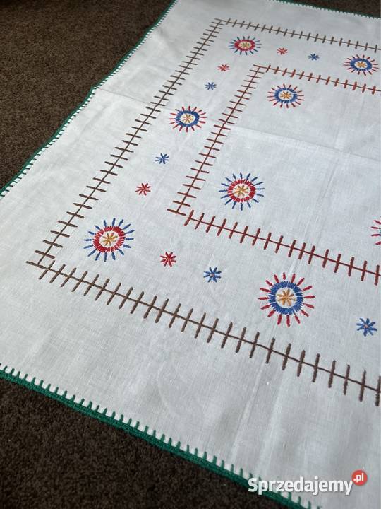 Obrus ręcznie wyszywany rękodzieło Zabrze