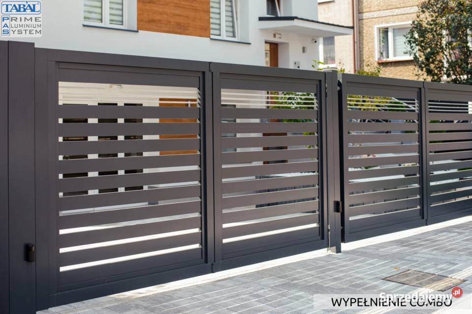 Brama aluminiowa przesuwna skrzydłowa metal