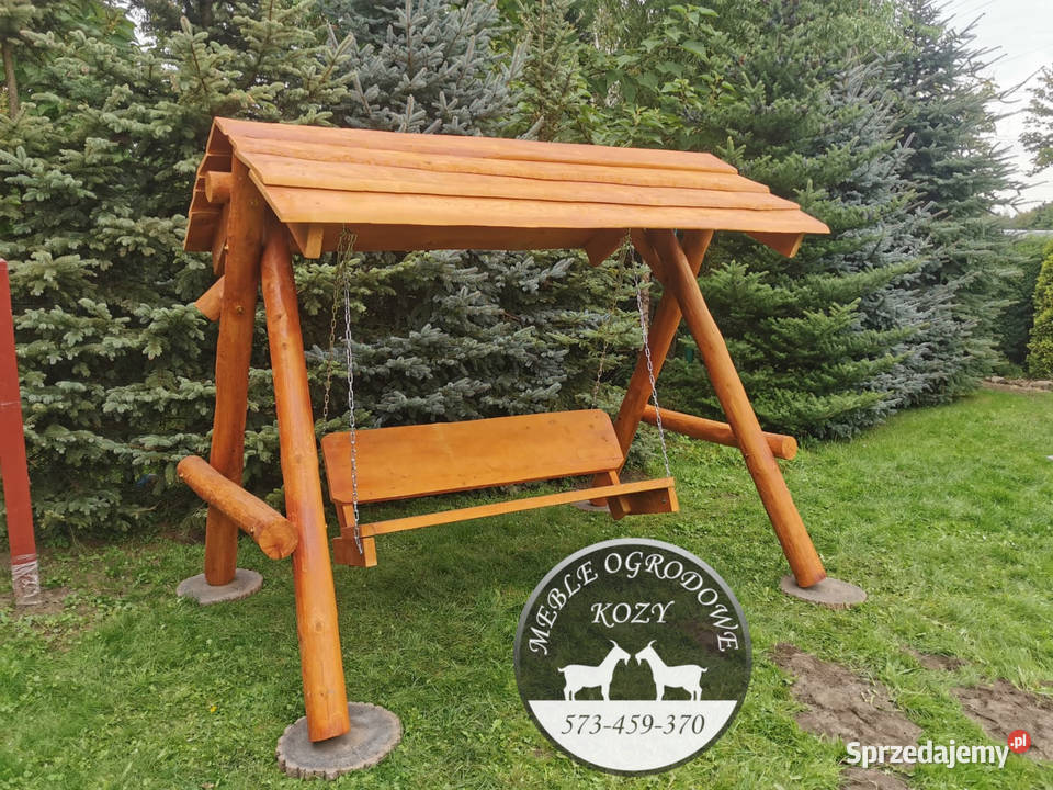 PROMOCJA Huśtawka drewniana z grubych bali plac śląskie