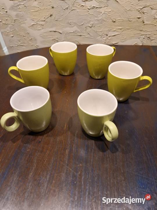 Filiżanki kubki na kawę cappuccino 4 żółte nowe Zastawa stołowa