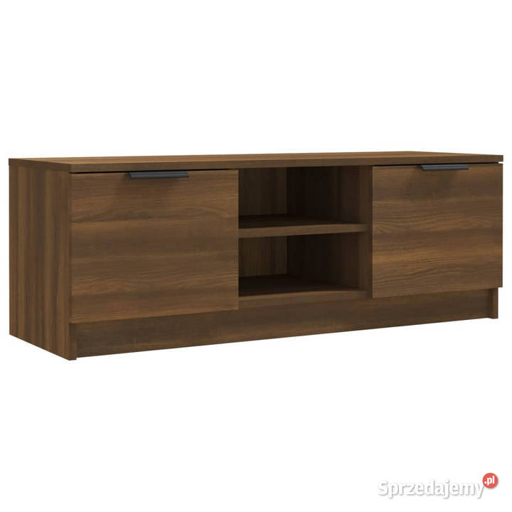 Szafka pod telewizor brązowy dąb 102x35x365 Meble