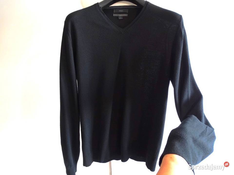 Sweter Męski Wełniany 100 Wełna Merino Fine Łomża