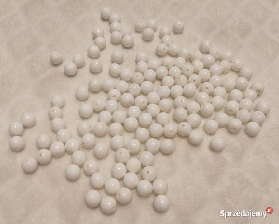 Koraliki 8mm biały 141 7 Kreatywne Biżuteria