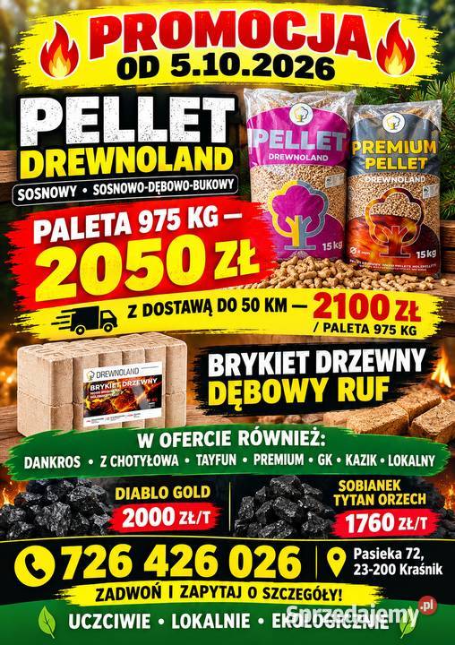 PELLET DREWNOLAND PROMOCJA Opał
