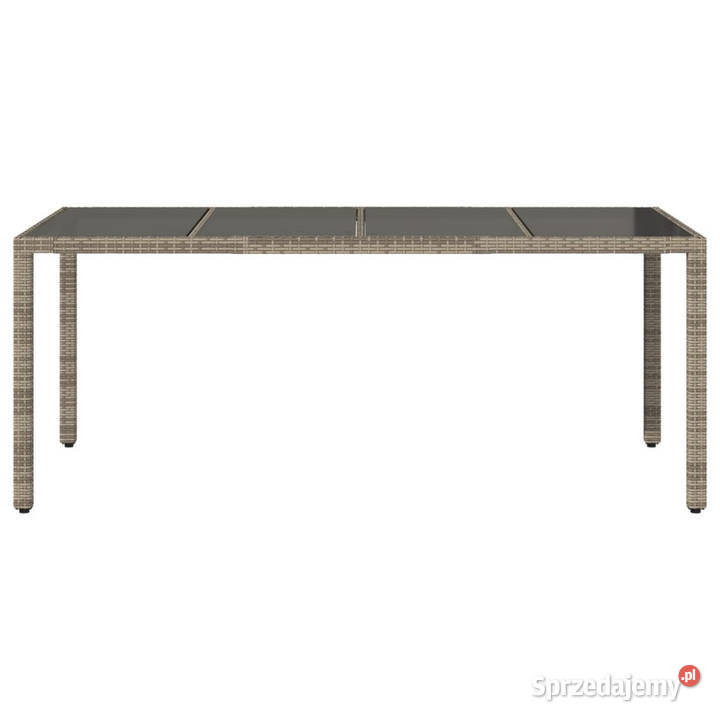 Stół ogrodowy ze szklanym blatem szary 190x90x75 Warszawa