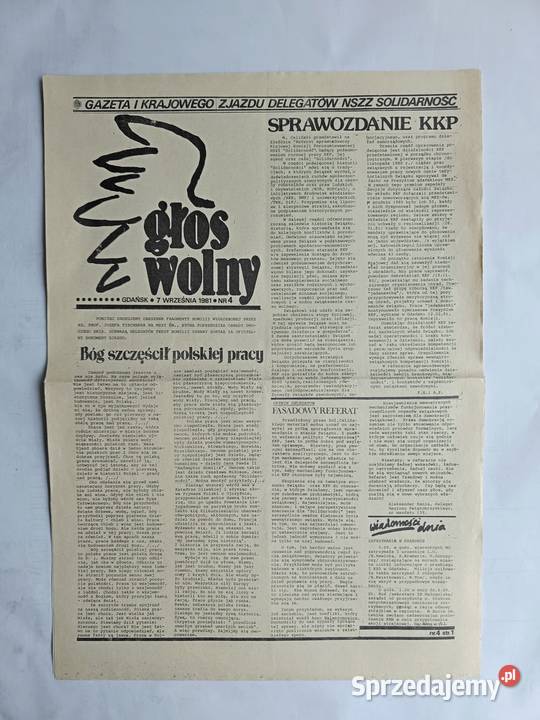 Głos Wolny Gazeta I Krajowego Zjazdu Delegatów Społeczno-polityczne