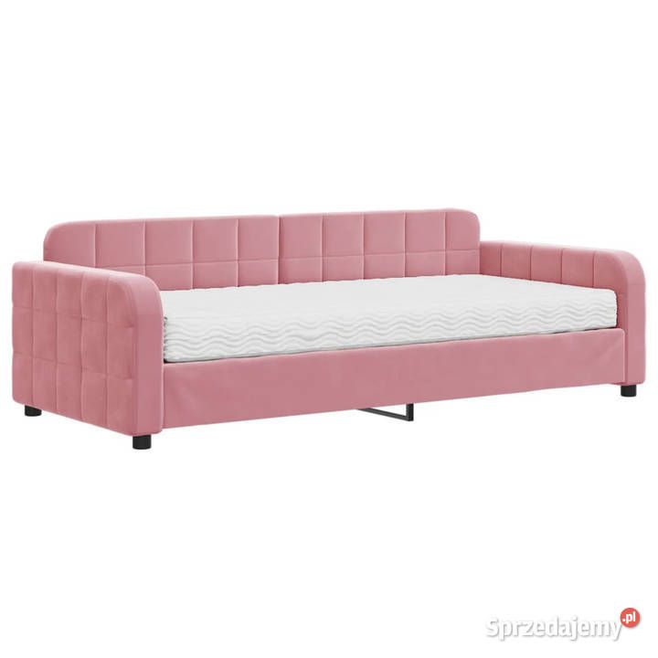 Sofa z materacem do spania różowa aksamit 90x200 Warszawa