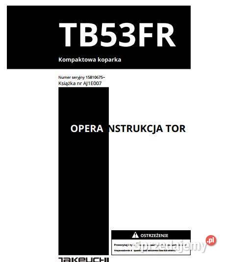 Takeuchi TB53FR instrukcja obsługi świętokrzyskie Kielce