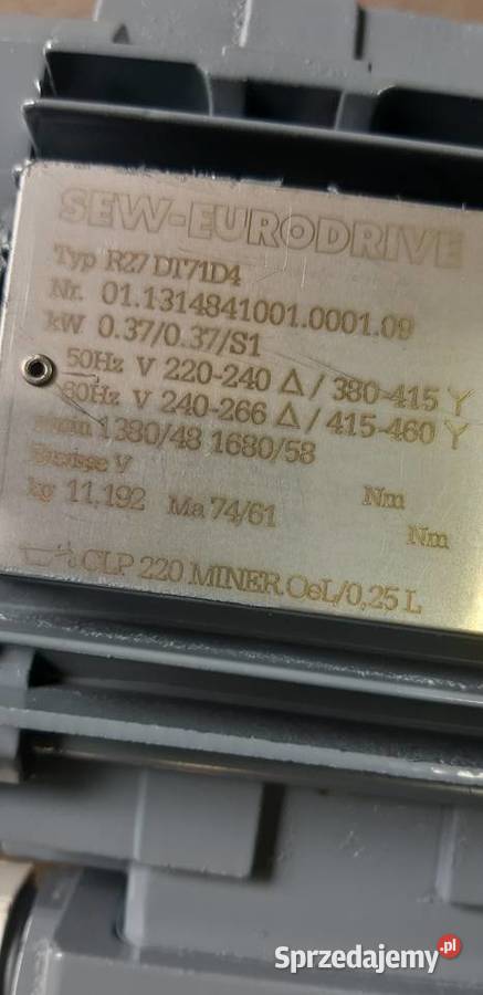 Motoreduktor 037 kW 48 obr Leszno sprzedam