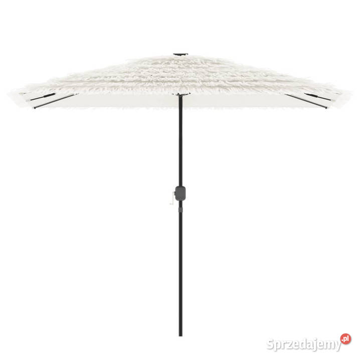 Parasol ogrodowy na stalowym słupku biały Parasole ogrodowe