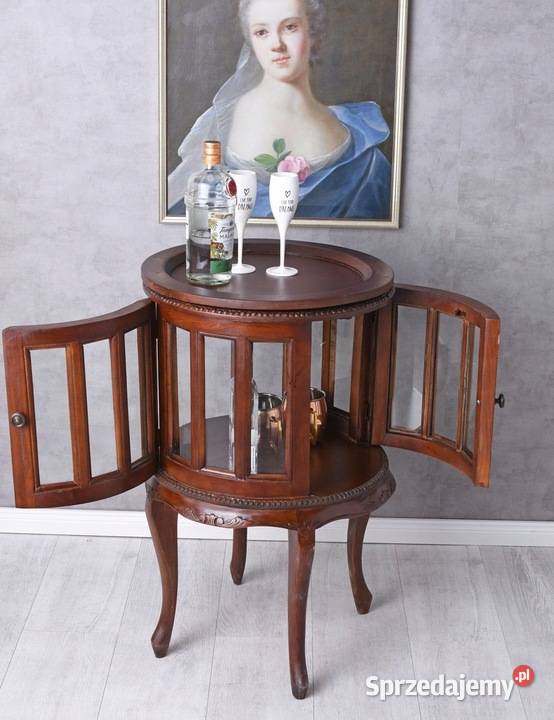 Drewniany Piękny Okrągły Barek na Alkohol Taca Stoły Kraków sprzedam