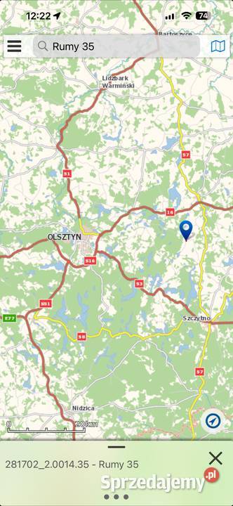 Działka budowlana drodze asfaltowej Rumy