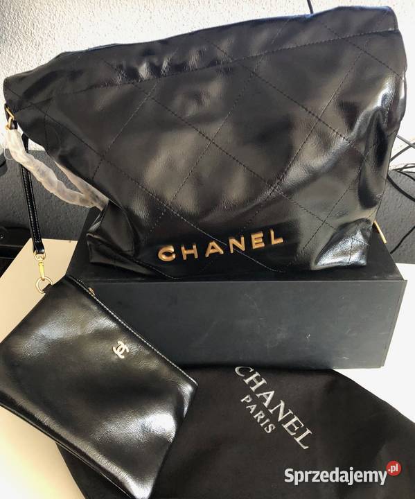 22 calfskin shoulder bag skóra worek chanel 34cm Torby i torebki