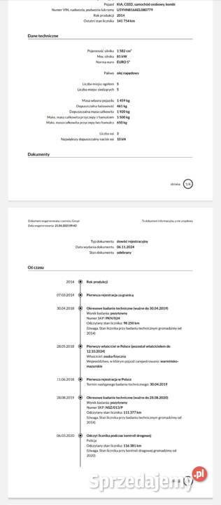 Kia Ceed kombi niski przebieg bogate wyposażenie 110KM Łomża
