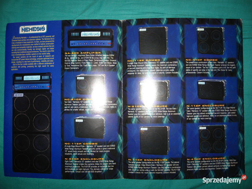 Nemesis by Eden Bass Amps Brochure Catalog Kępice
