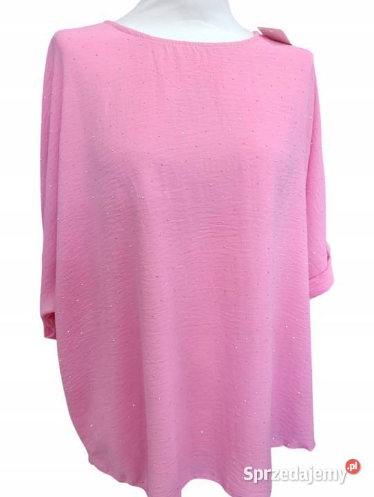 Bluzka damska z kryształkami BIG SIZE biust 138 kolorowy