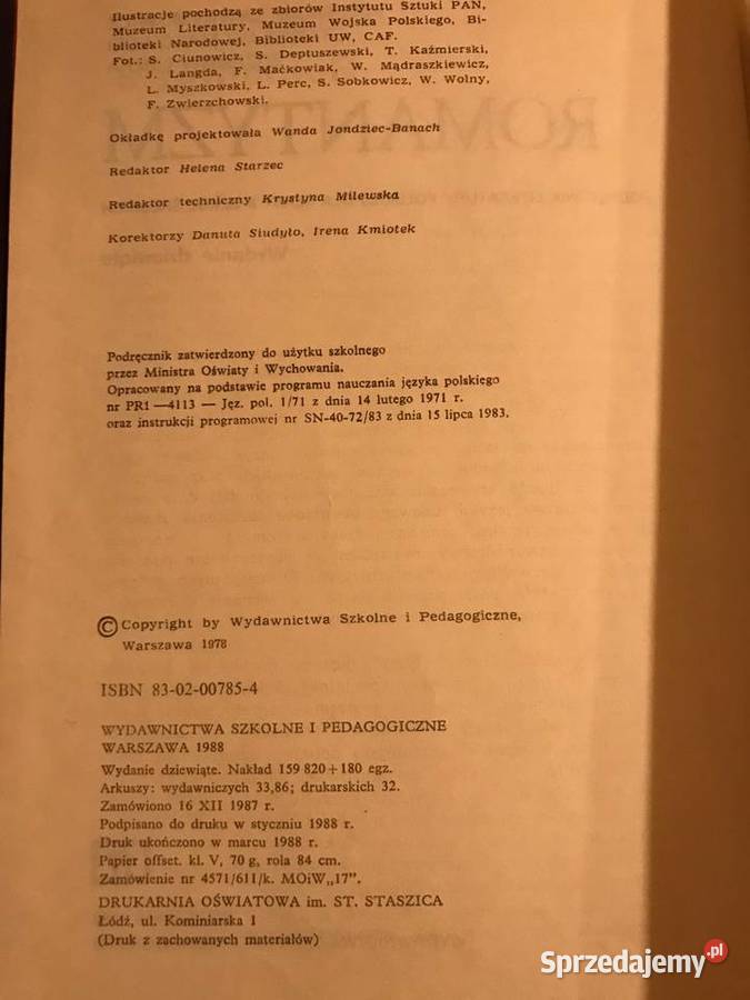 Romantyzm podręcznik literatury polskiej wyd Zbąszynek