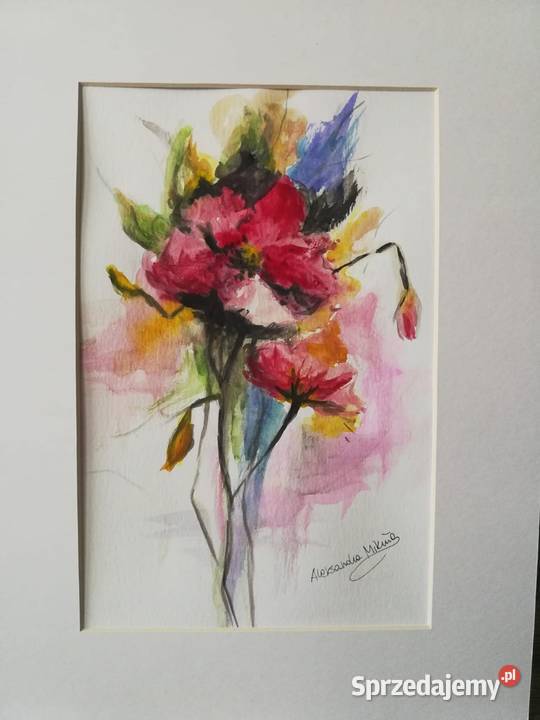 Bukiet kwiatow Malarstwo Gniezno sprzedam
