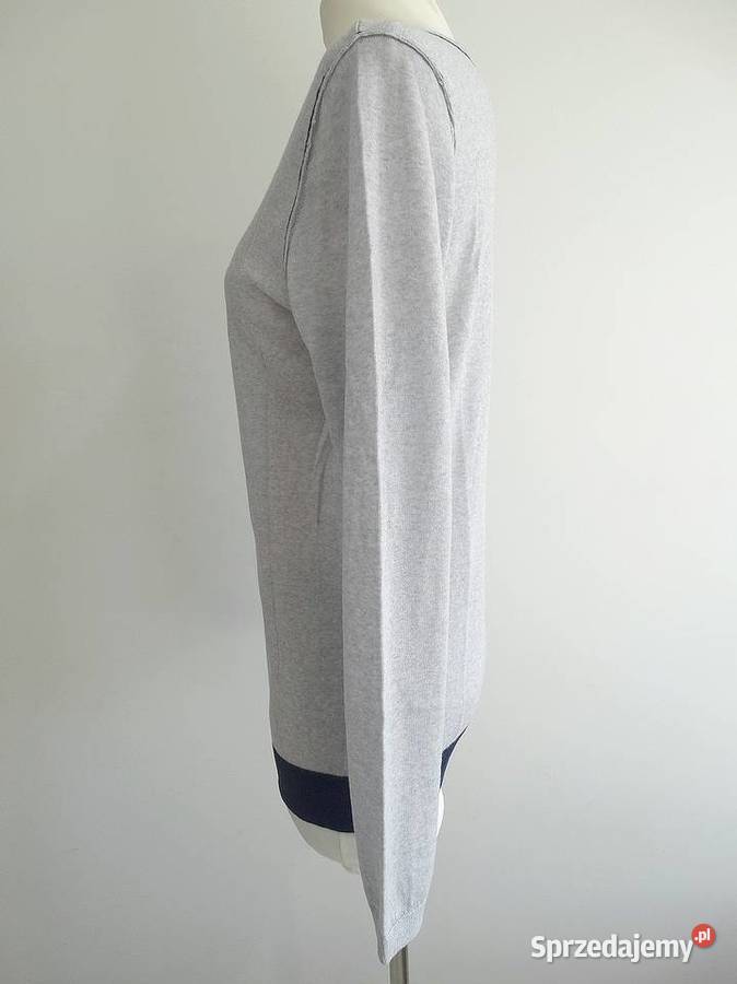 Sweter Wełniany 100 Wełna Merino Fine Jasnoszary Łomża sprzedam