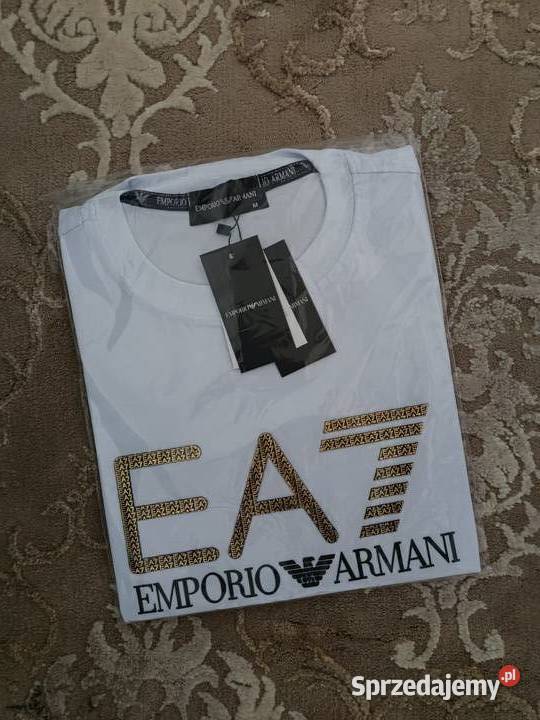 Tshirt męski Emporio Armani EA7 duże logo Rozmiar M Odzież codzienna Białystok