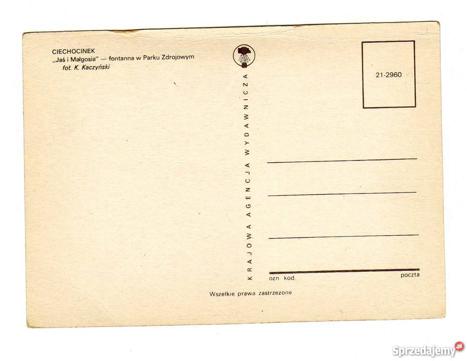 CIECHOCINEK JAŚ I MAŁGOSIA POCZTÓWKA świętokrzyskie Krynki