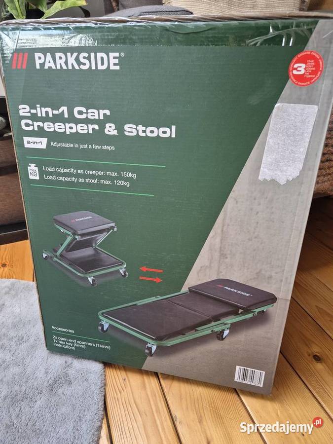 Nowa leżanka warsztatowa Parkside stołek wózek Nowy Sącz