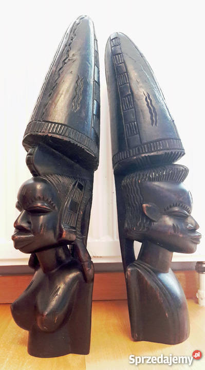 Dwie rzeźby afrykańskie kobieta i mężczyzna Dekoracje i ozdoby Gdańsk sprzedam
