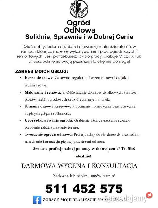 Kompleksowe usługi ogrodniczoremontowe