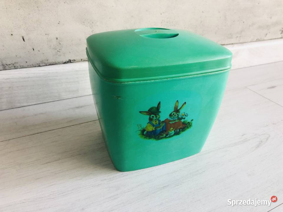 Zielone pudełko z pokrywką PRL plastikowe Akcesoria kuchenne Łódź sprzedam