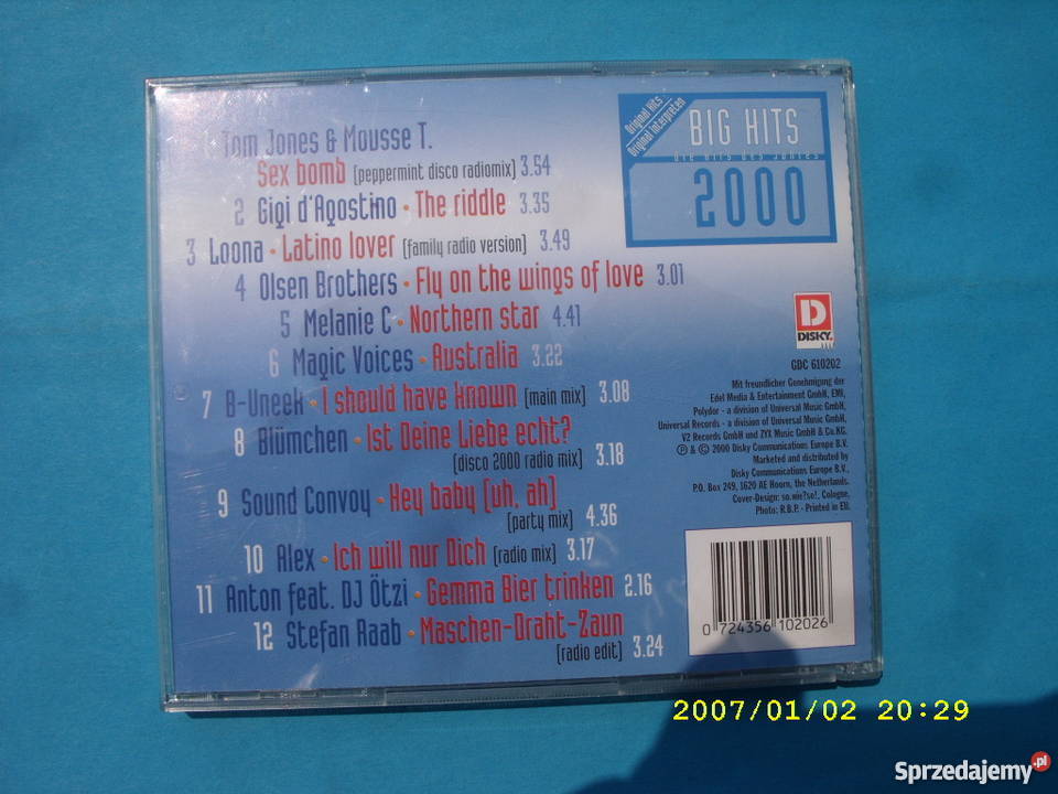 Skladanka CD BIG HITS 2000DIE HITS DES JAHRES Wołów
