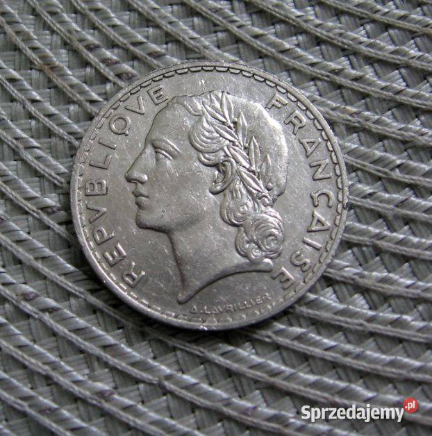 Francja 5 Frank 1933r NIKIEL Kalisz sprzedam