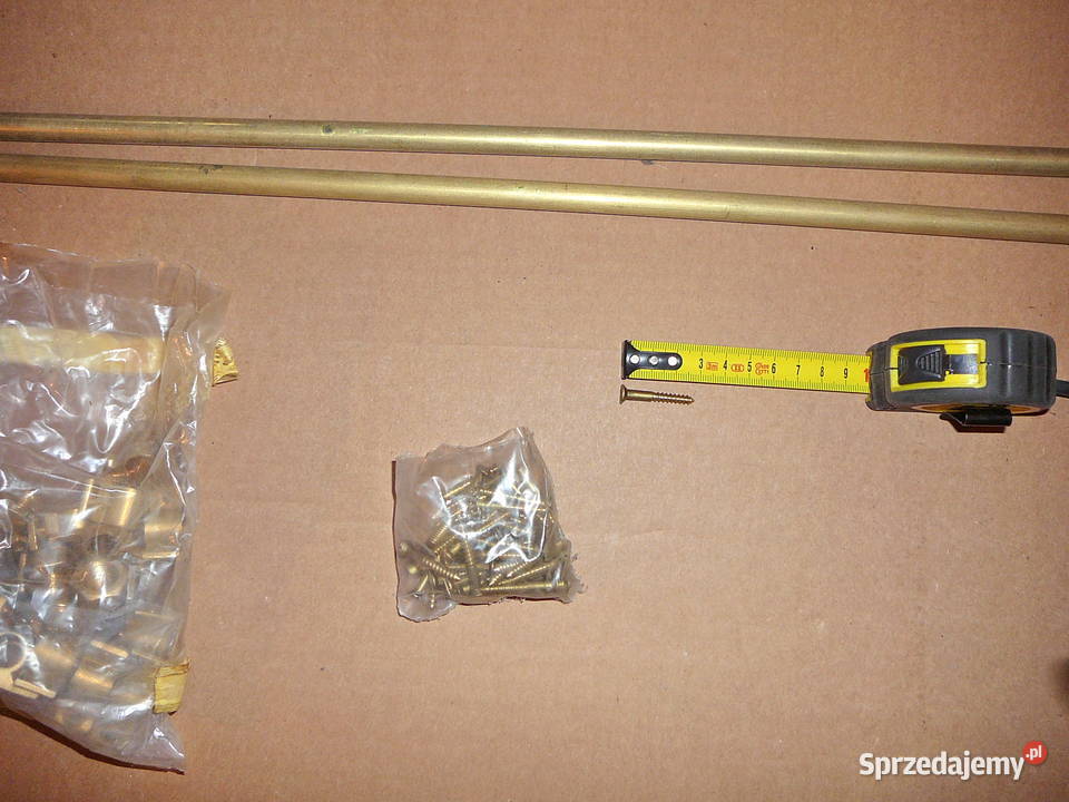 Pręty schodowe mosiężne 12x1mm 085m z uchwytami Warszawa