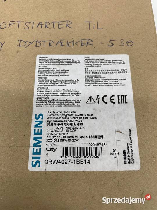 Siemens 3RW40271BB14 Soft Starter mazowieckie Warszawa
