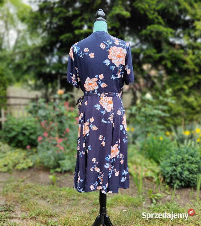 Sukienka HM 44 XXL wiskoza wrap dress midi Rozmiar 44(XXL)