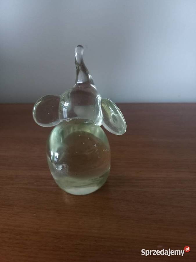 Figurka szklana Słoń szkło krysztalowe Toruń