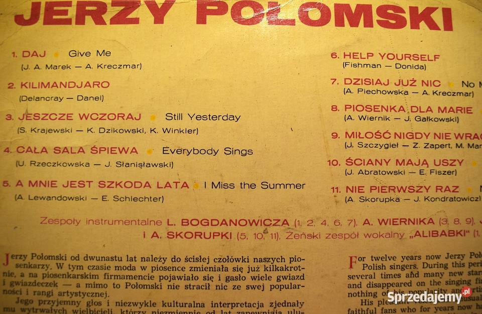 Jerzy Połomski Daj pierwsze wydanie z roku 1968 płyta winylowa Płyty i kasety Muzyka kujawsko-pomorskie