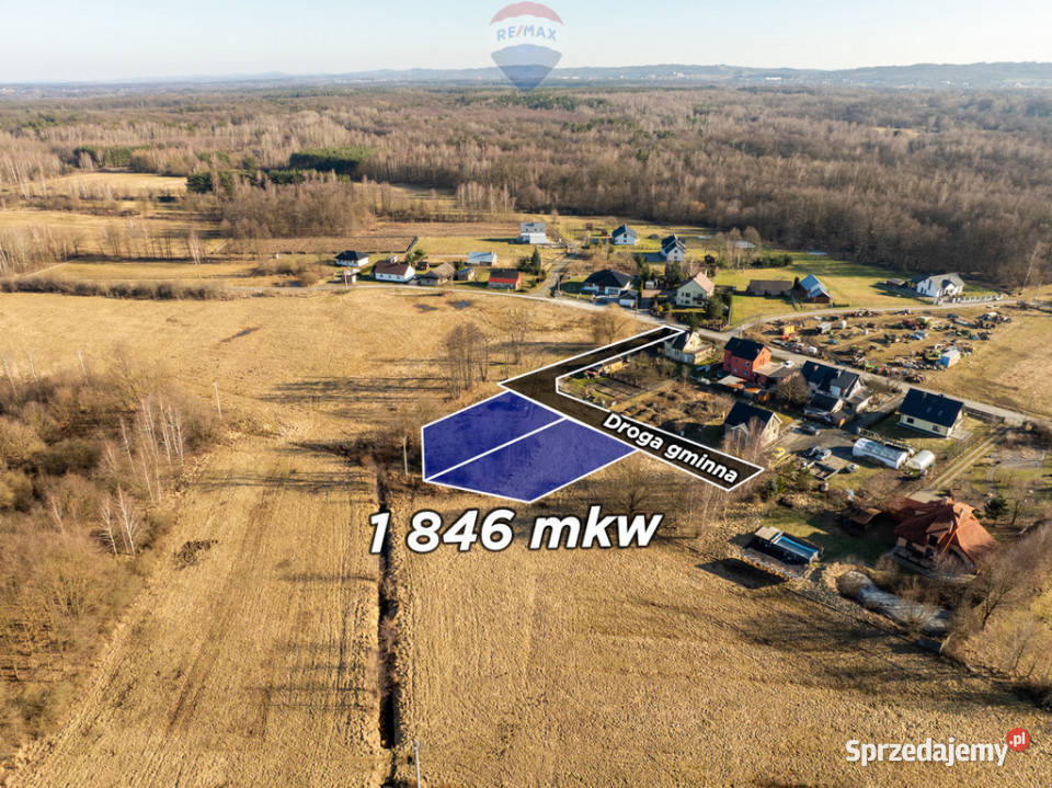 Dwie działki budowlane 9 ar i 951 ar Media Borek