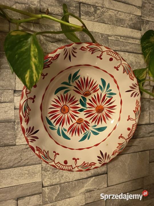 Ręcznie Malowana Patera Talerz Dekoracyjny Styl Talerze i talerzyki Bydgoszcz sprzedam