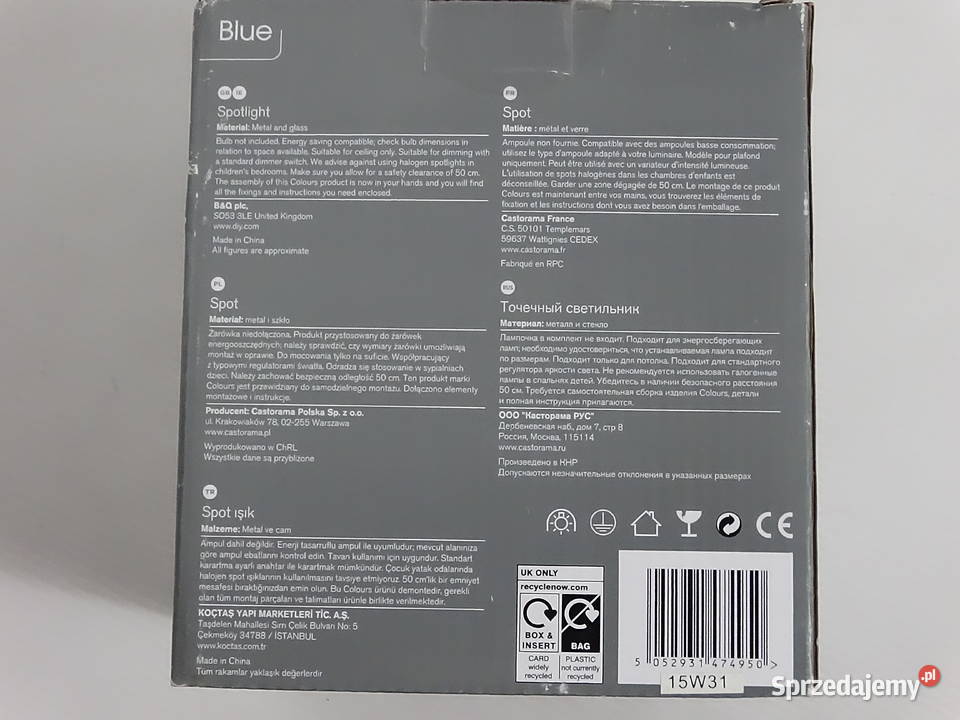 Nowy Reflektor Punktowy Colours Blue Chrom i Biłgoraj sprzedam