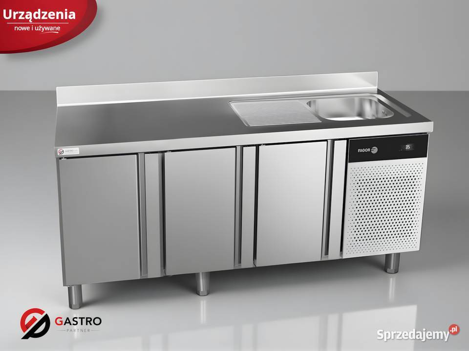 Stół chłodniczy 3drzwiowy ze zlewem 600 snack Ostrów Wielkopolski