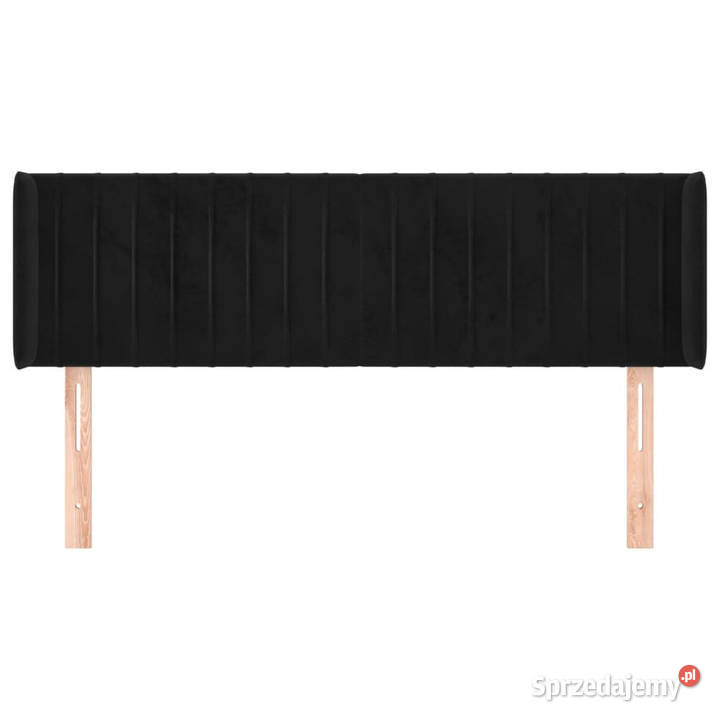 Zagłówek uszak czarny 147x16x7888 aksamit Warszawa