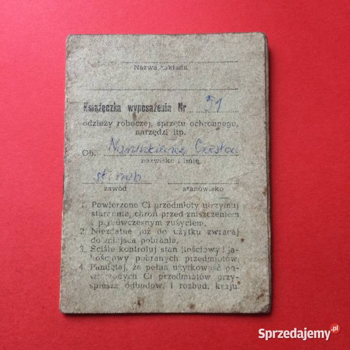 1986 Dwie Książeczki Wyposażenia PKP Szczecin
