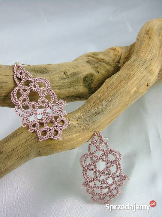 Kolczyki koronkoweróżne wzory kolory małopolskie Wiśniowa