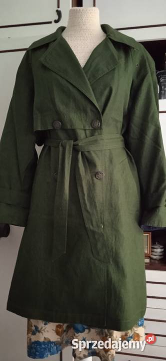 PIĘKNY LETNI PŁASZCZ BUTELKOWA ZIELEŃ MARLBECK r Piła