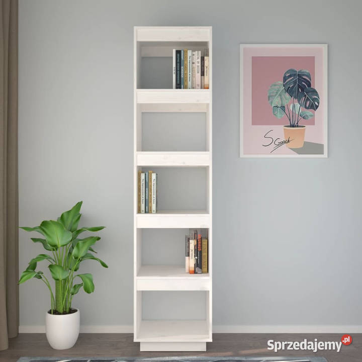 Regał na książkiprzegroda biały 40x35x167 drewno Warszawa