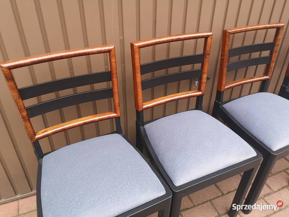 Krzesła ARTDECO Orzech Stare Antyk Komplet 4 Swarzędz