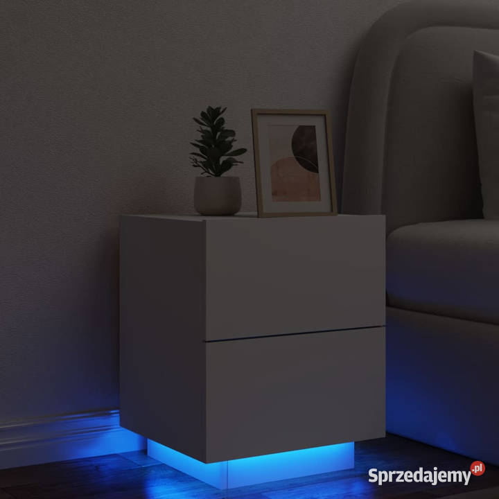 Szafka nocna z LED biała materiał drewnopochodny Warszawa