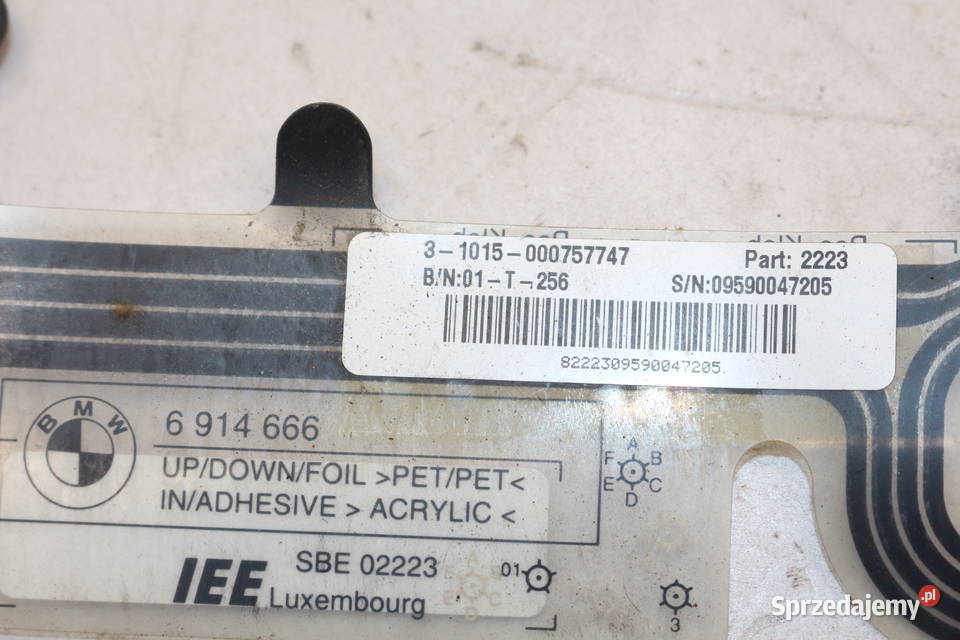 BMW 7 E65 CZUJNIK OBECNOŚCI ZAJĘCIA FOTELA MATA Układ elektryczny Prochowice